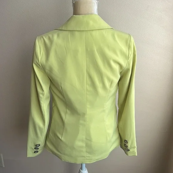 Forever 21 Womens Blazer Sz S New Green 2 Button Long Sleeve CLA - Picture 3 of 3